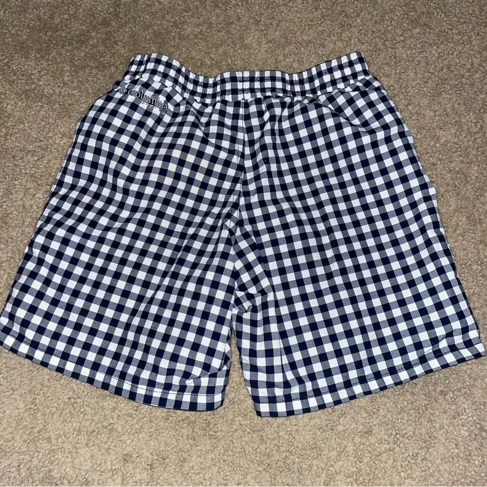 Columbia navy checkered swim trunk Shorts, size 10/12